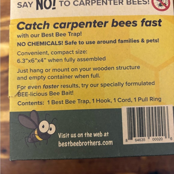 NWT BEST BEE BROTHERS .Carpenter Bee Trap - Picture 7 of 10